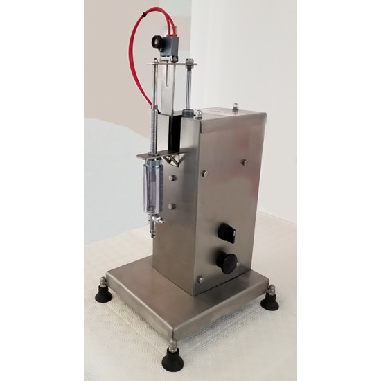 Bench-top pneumatic dosing machine with manual or automatic pulse 0-20ml