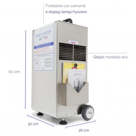 Generador de ozono para salas cerradas medianas/pequeñas - 400 m³ máx.